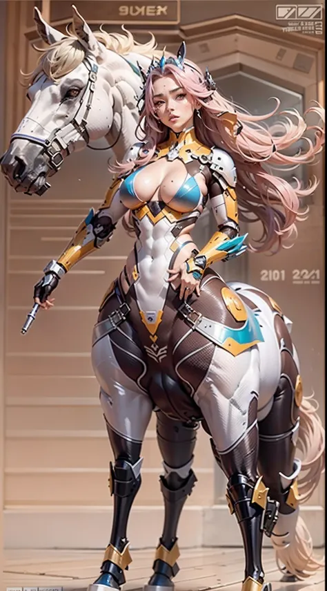 （A female centaur：1.5），She is both（Female: Centaur, half human, half horse, half horse, half horse：1.5），It is also a female Yingzhao。She blends both images，The first is：（（The head of the horse/neck/Shoulder these parts，Replaced with a beautiful female huma...