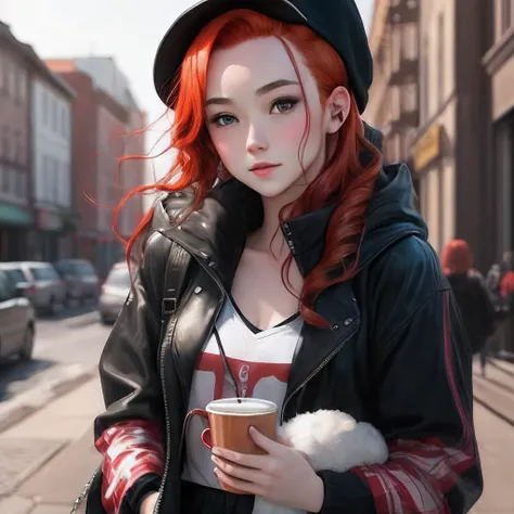 A girl with red hair