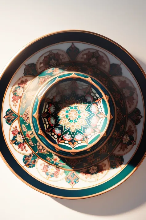 Cloisonné porcelain plate kaleidoscope