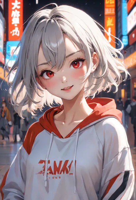 1 girl, beautiful Korean girl, (Cute Loose Bob hair), (wearing a cropped tiger hoodie, capri sweatpants:1. 5), (hands in pockets:1. 5), (red lips:1. 3), (small breasts:1. 3), (toned stomach:1. 3), (eyelashes:1. 2), (aegyo sal:1. 2), (detailed face), immers...