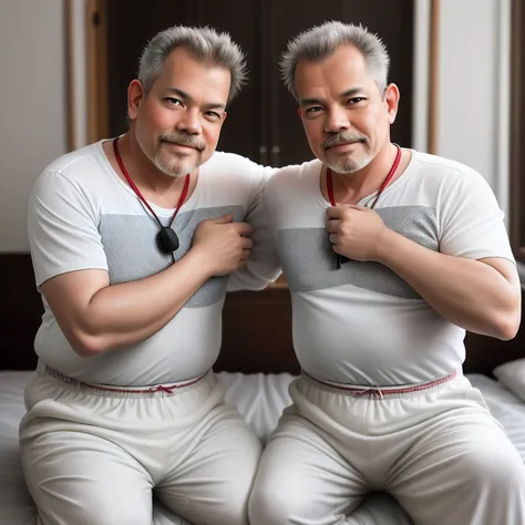 Twin brothers，age 55，magister，onbed