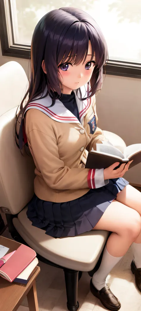 anime girl sitting on toilet with a book on her lap, hinata hyuga, realistic schoolgirl, sakimichan, rei hiroe, nishimiya shouko...