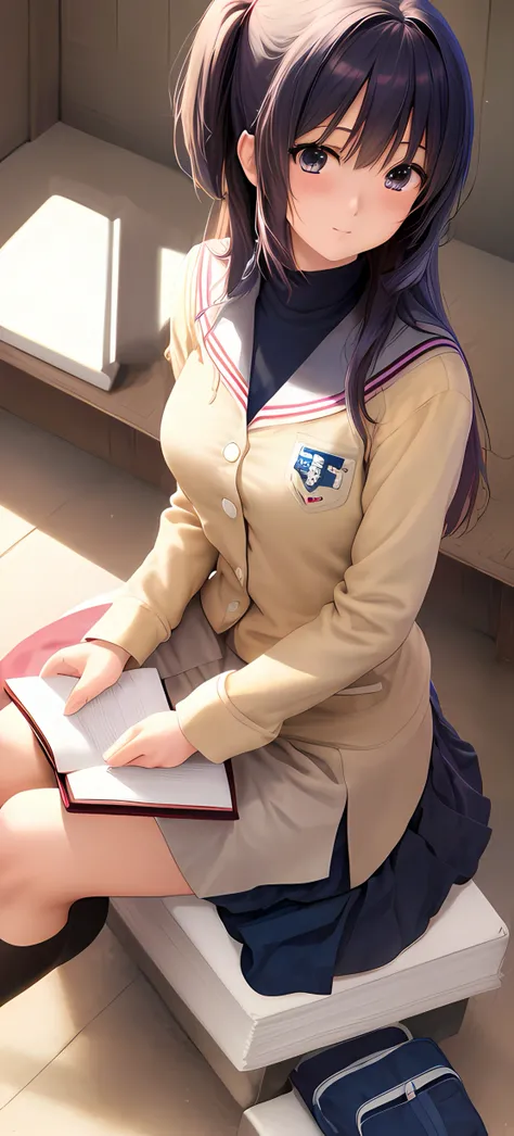 Anime girl sitting on toilet with a book on her lap, Hinata Hyuga, Realistic Schoolgirl, Rei Hiroe, nishimiya shouko, iwakura lain, Kotegawa Yui, Kimi Takemura, chiaki nanami, portrait of mayuri shiina, a hyperrealistic schoolgirl