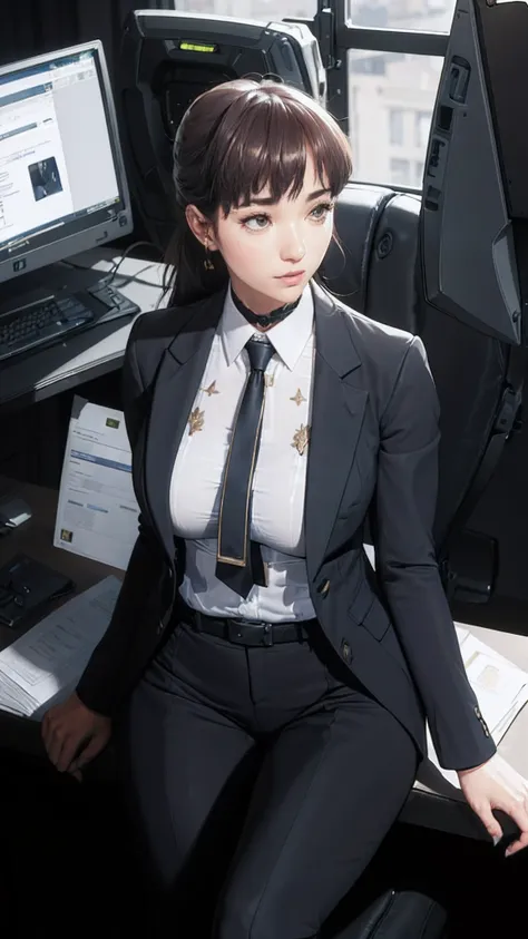 (((beautiful))), dolla, formal outfit, business suit, office working dress, huge breasts,(((shiny skin))), ((intricate details))...