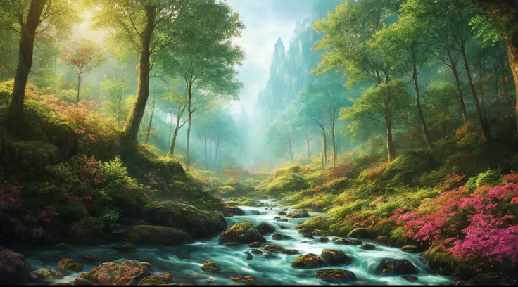 masterpiece, best quality, high quality,extremely detailed CG unity 8k wallpaper, An enchanting and dreamy scene of a fantasy forest, with towering trees, hole and hidden fairy glens, creating a sense of mystique and enchantment, artstation, digital illust...