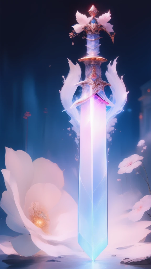 (((Sword)))，(((Huge sword))),jade sword，Diamond setting