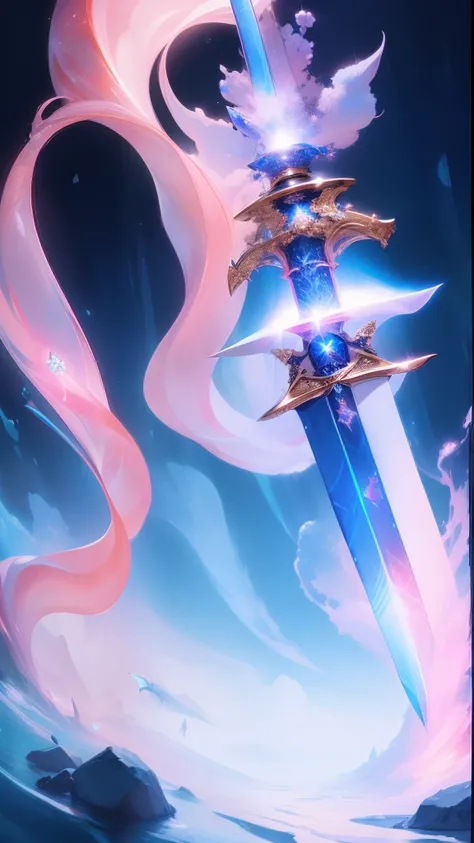 (((Sword)))，(((Huge sword))),jade sword，Diamond setting