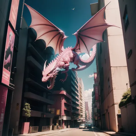 Pink dragon chasing something, high quality photograph, CCTV Video - Raw Style - AR 2:3 - 200 Years,intergalactic