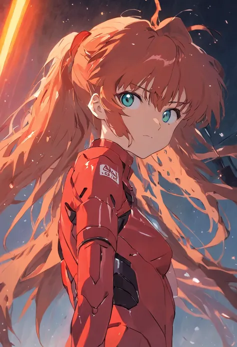 Asuka Langley Sōryū in the style of the 80s