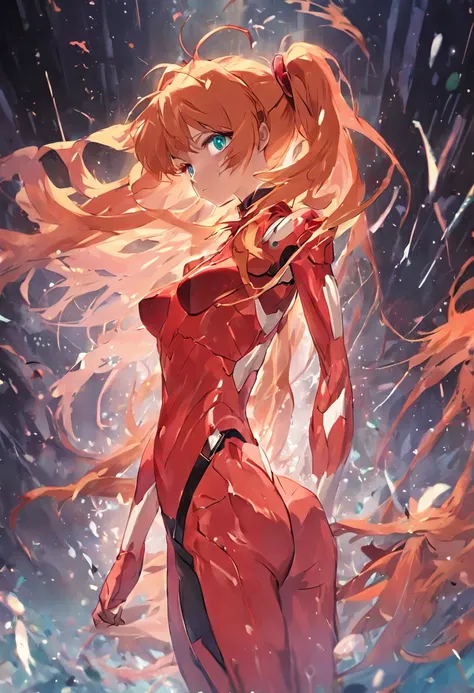 Asuka Langley Sōryū in the style of the 80s