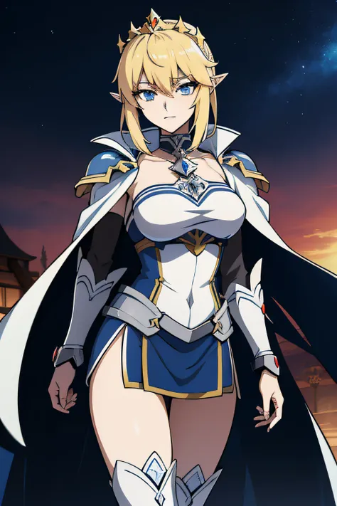 anime character with sword and cape holding sword in hand, female protagonist 👀 :8, artoria pendragon, ayaka genshin impact, anime goddess, female anime character, ( ( character concept art ) ), cleric, knights of zodiac girl, official character art, pale ...