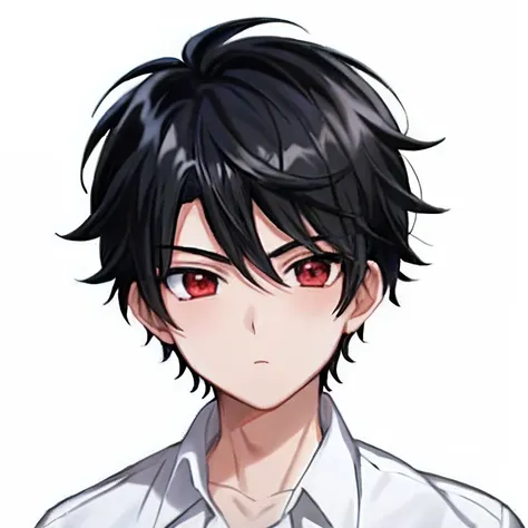 A painting of a boy with black hair and a white shirt, boy has short black hair, inspired by Okumura Togyu, author：Okumura Toju, inspirado em Okumura Masanobu, cute anime face, Anime boy, resin, kentaro miura manga art style, pouty, pin on anime, in an ani...