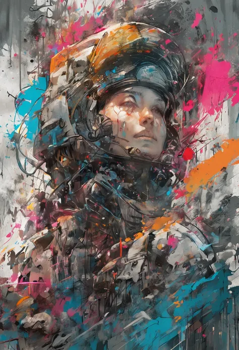 16k diverse graffiti art, Manga, Dynamic, Moonlight, Highly detailed, Digital painting, art  stations, concept-art, smooth, Sharp focus, illustration, paint splatter, Art by Carne Griffiths and Wadim Kashin