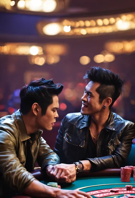 Singing Jay Chou and dancing Mike Jackson play Texas Holdem together