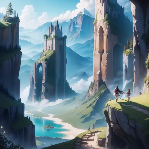 beautiful scenery,fantasy,magic,magic girls,dragons