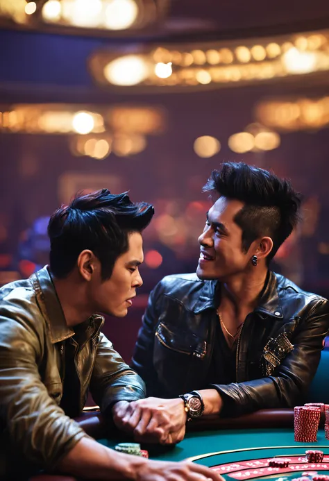 Singing Jay Chou and dancing Mike Jackson play Texas Holdem together