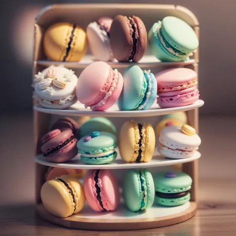 Colorful and cute macarons --auto --s2