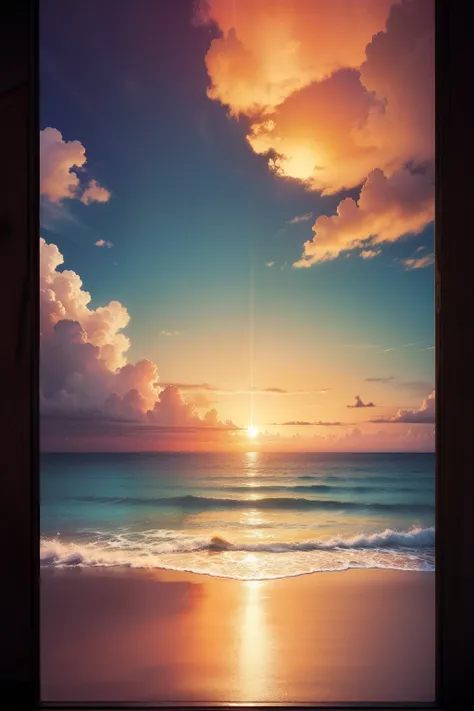 Boxed style tropical sunset