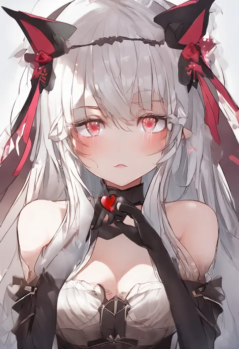 White hair, , Straight hair, , Heart-shaped pupils, Shy, hearts in eyes, Royal Sister, anime big breast, hyper HD,Bigchest