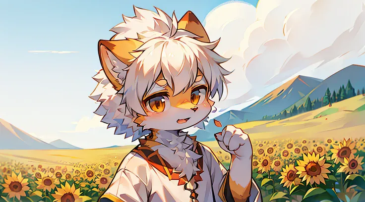 furry,fur,body fur,field of sunflowers,solo,short sleeves,horizon,white shirt,((character focus)), white hair, orange fur,BREAK,aoeu,aoeu,aoeu,aoeu,aoeu,aoeu,aoeu,aoeu,aoeu,aoeu,aoeu,aoeu,aoeu,aoeu,aoeu,aoeu,aoeu,aoeu,aoeu,aoeu,aoeu,aoeu,aoeu,aoeu,aoeu