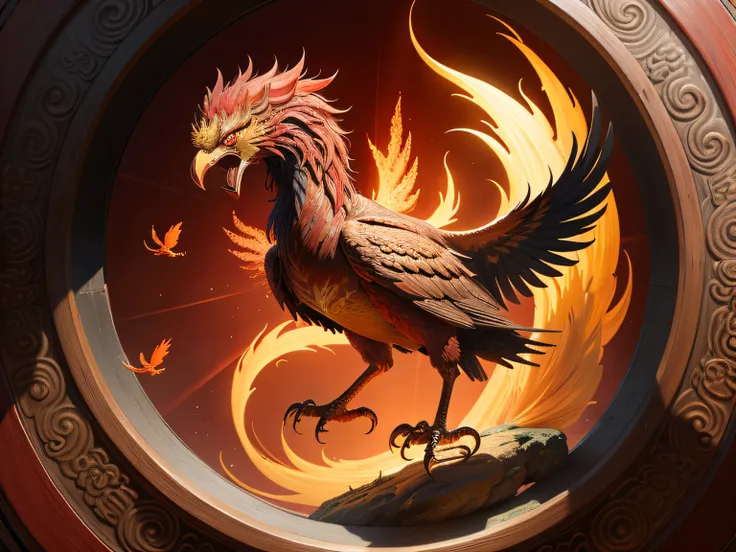 Close-up of the phoenix in Chinese mythology and legend