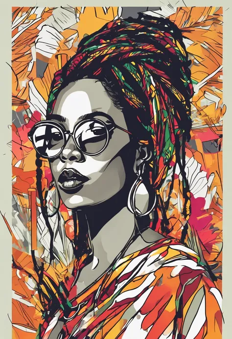 vector art,smudge art(1girl rasta with white clothes)mafia