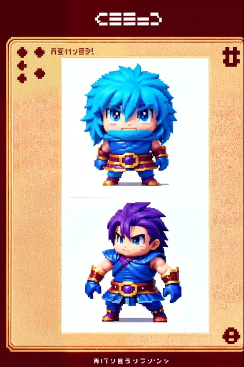 pixel game《dragon quest》，Game character design，（cavalier：1.4），Heavy armor，16-bit pixels