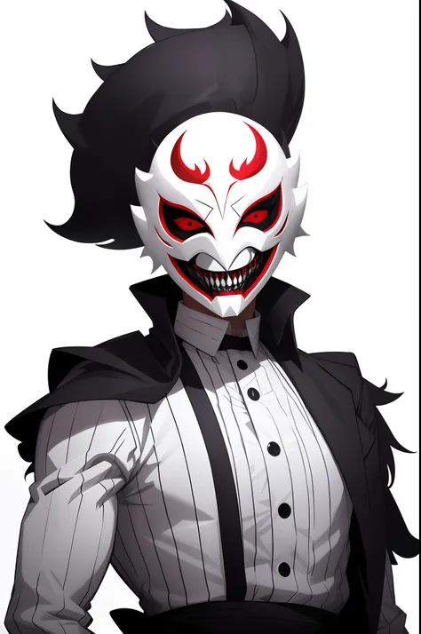 killer devil mask, new bir mask , digital art from danganronpa, evil grin, kawacy, jazza and rossdraws, [[[[grinning evily]]]],