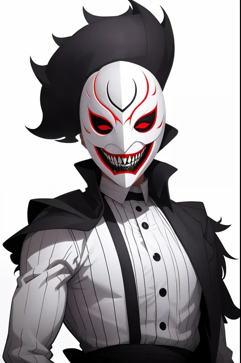 killer devil mask, new bir mask , digital art from danganronpa, evil grin, kawacy, jazza and rossdraws, [[[[grinning evily]]]],