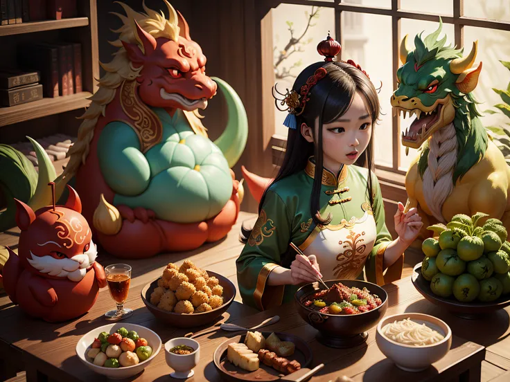 Chinese mythical creatures，gourmand