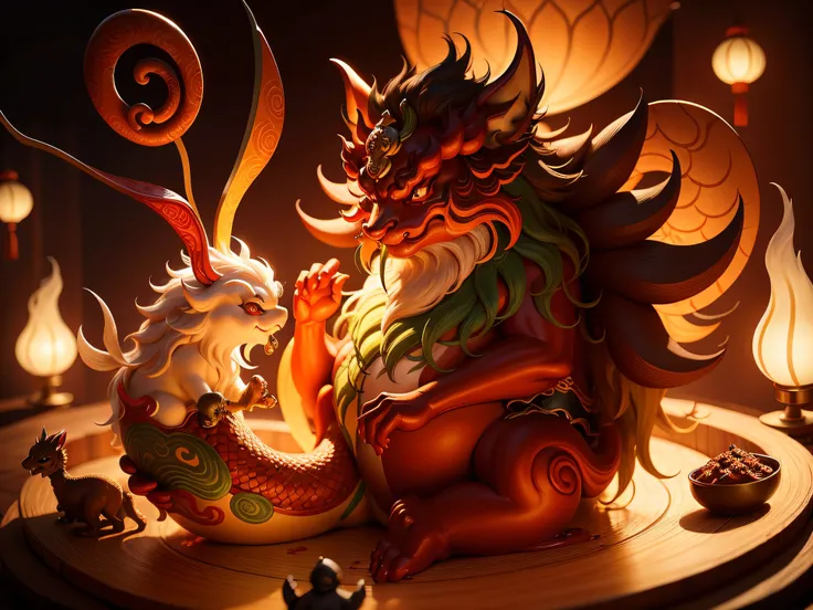 Chinese mythical creatures，gourmand