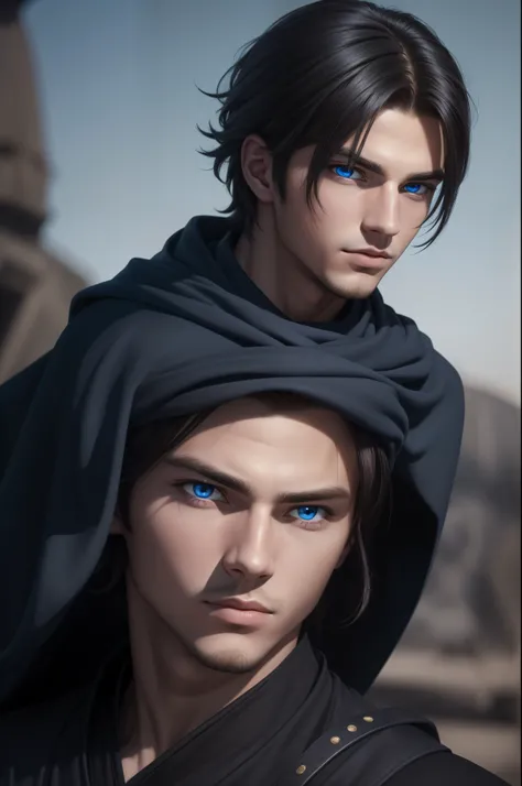 Hot profile picture, masterpiece, extremely accurate rendering, cool beautiful young man, reliable young man, savior of the world, simple design, best picture, 8K, blue eyes pale, the same color as the original demon ninja.