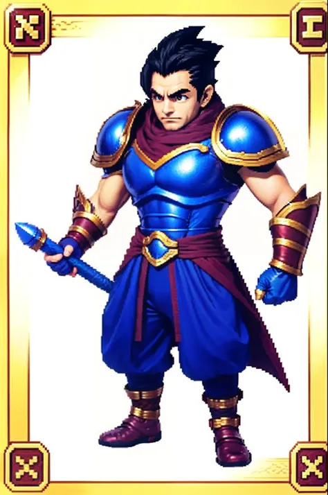 pixel game《dragon quest》，Game character design，（cavalier：1.4），femele，Heavy armor，16-bit pixels