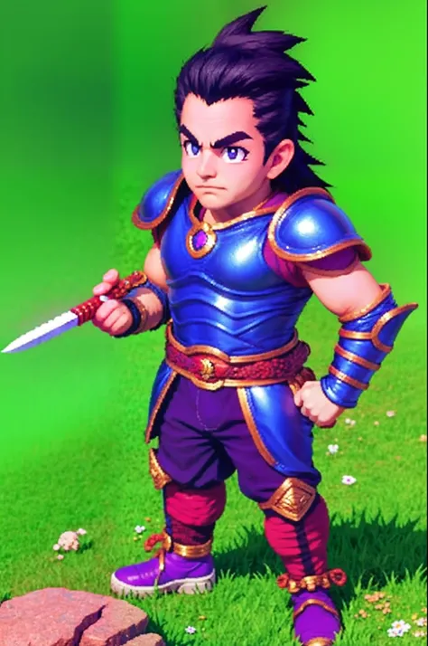 pixel game《dragon quest》，Game character design，（cavalier：1.4），femele，Heavy armor，16-bit pixels