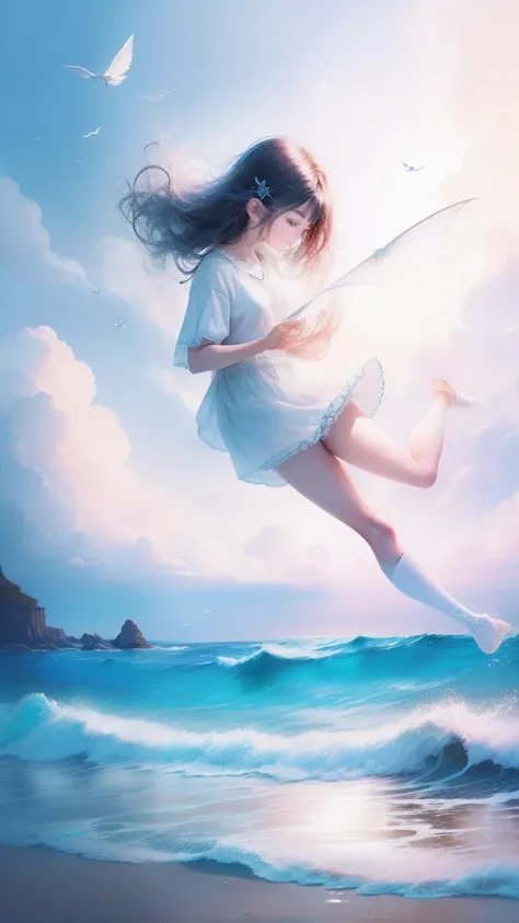 themoon，(((girl)))，Inside the clouds，((((Fly to the sea))))，The soul soars