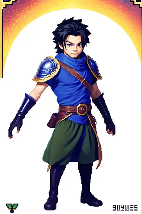 pixel game《dragon quest》，Game character design，（cavalier：1.4），femele，Heavy armor，16-bit pixels