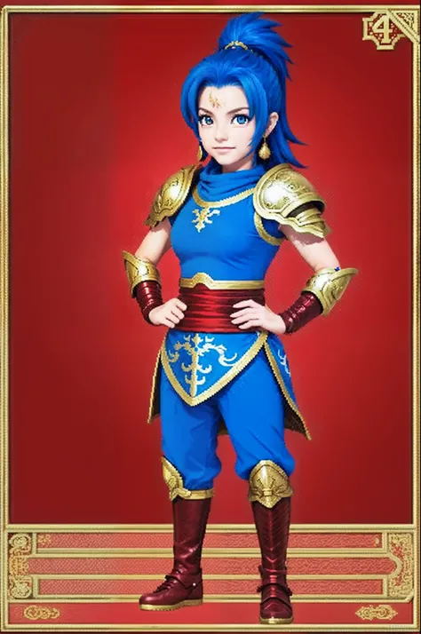 pixel game《dragon quest》，Game character design，（Lady Knight：1.4），red colour，Heavy armor，16-bit pixels