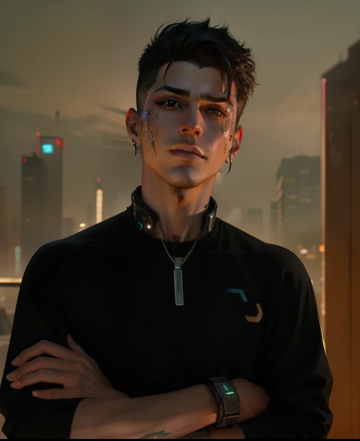 Change background cyberpunk handsome boy, realistic face, 8k,