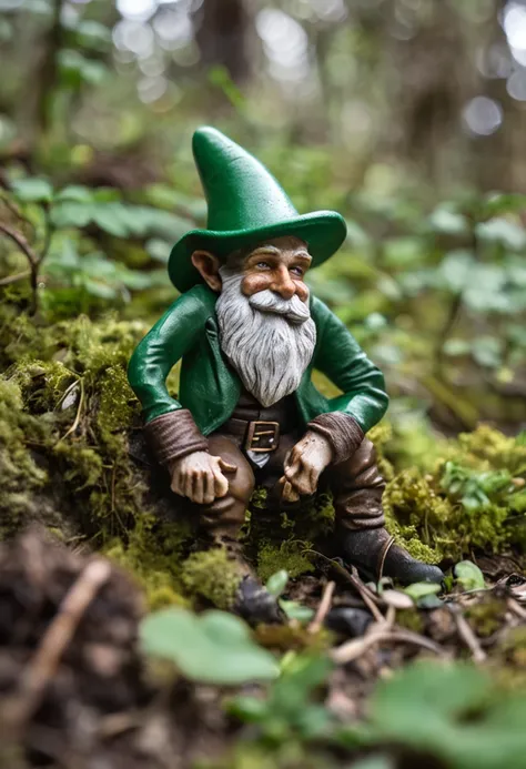 (((((Gnomes are small, So the surrounding landscape and things are very big)))), Gnomos, (gnomo), (Gnomo (latinoamericano: Gnome), (que toma cerveza en una cueva del bosque), ((working in an underground mine)), La mejor calidad, Obra maestra, ultra-high-re...