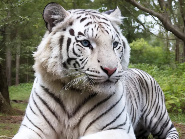 white siberian tiger, stoicism statue --auto --s2