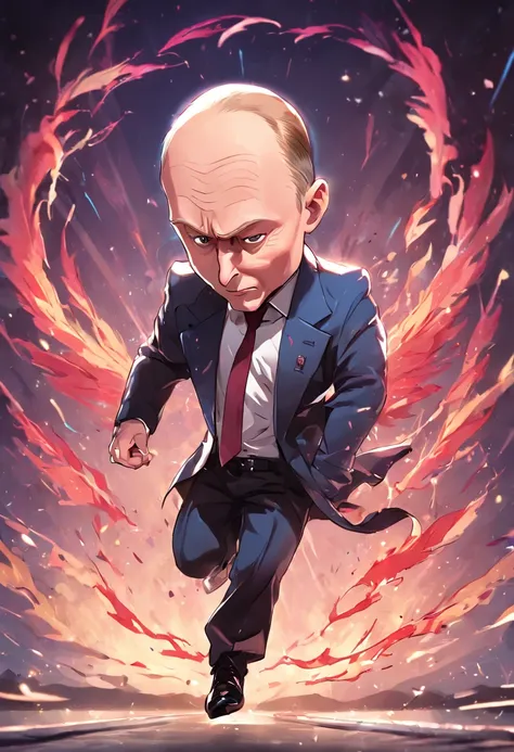 Extreme caricature chibi from vladimir putin