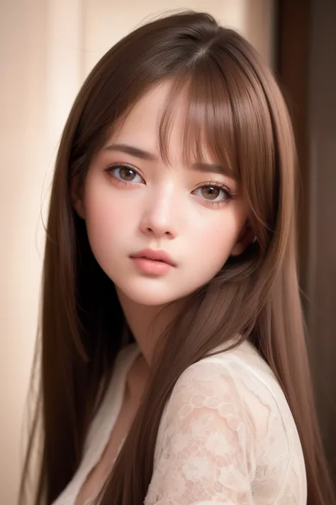 best quality, masterpiece,  (realistic:1.2), 1 girl, brown hair, brown eyes,Front, detailed face, beautiful eyes