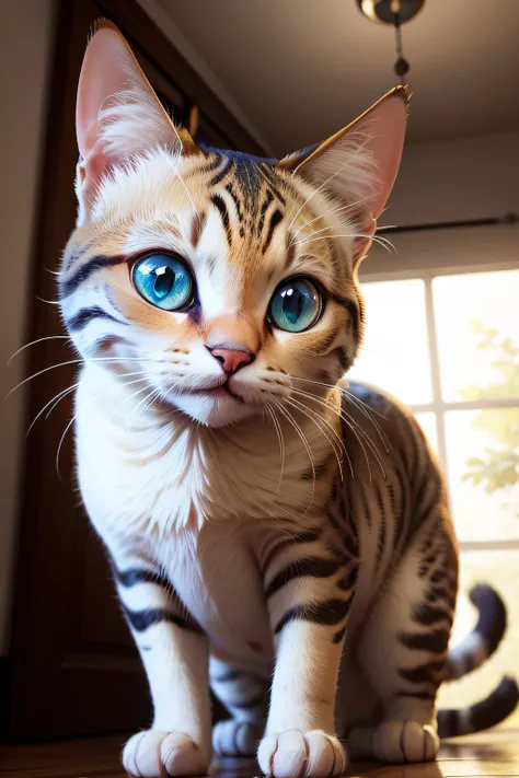 gato com heterocromia imagem ultrarealista