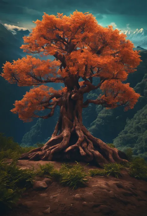 a majestic tree, with deep roots and tall branches, symbolizing the wisdom that grows over time and the connection with past generations.