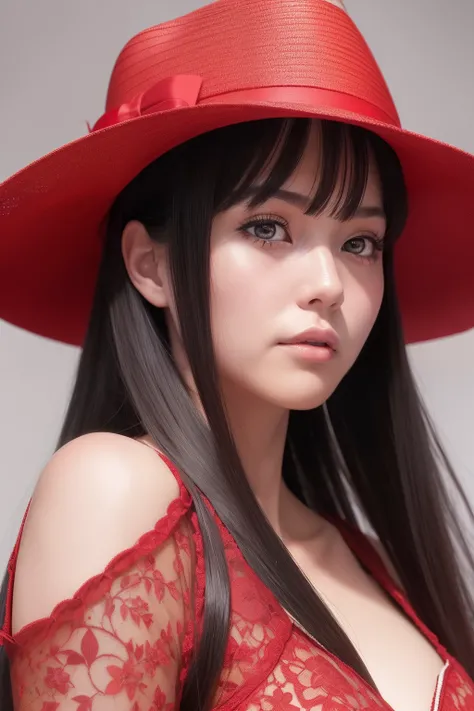 a close up of a woman wearing a hat and a red dress, a character portrait by Kentaro Miura, Artstation, shin hanga, nico robin, extremely detailed artgerm, detailed digital anime art, artgerm. high detail, artgerm. anime illustration, artgerm on artstation...