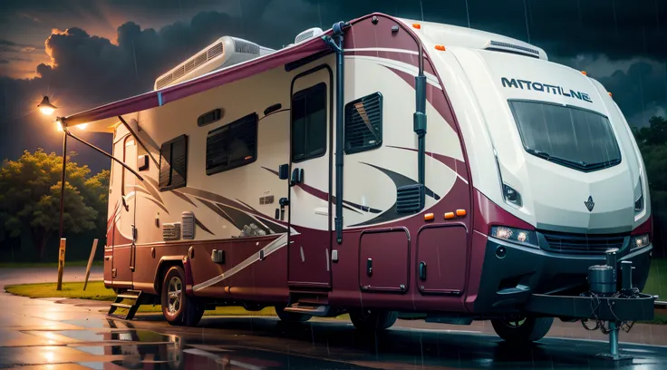 Nigh raining intro em motorhome RV