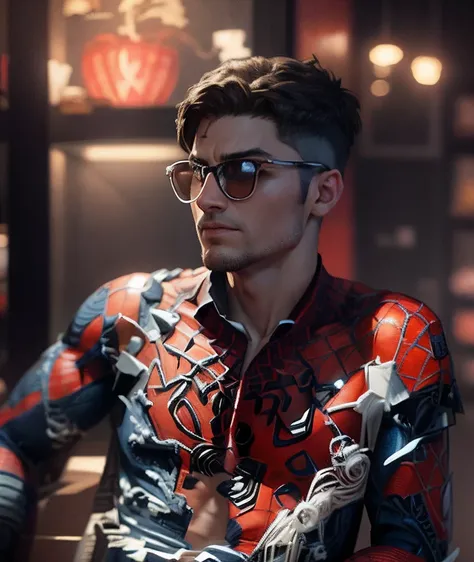 Spider-man without mask, ultra realistic, intricate details