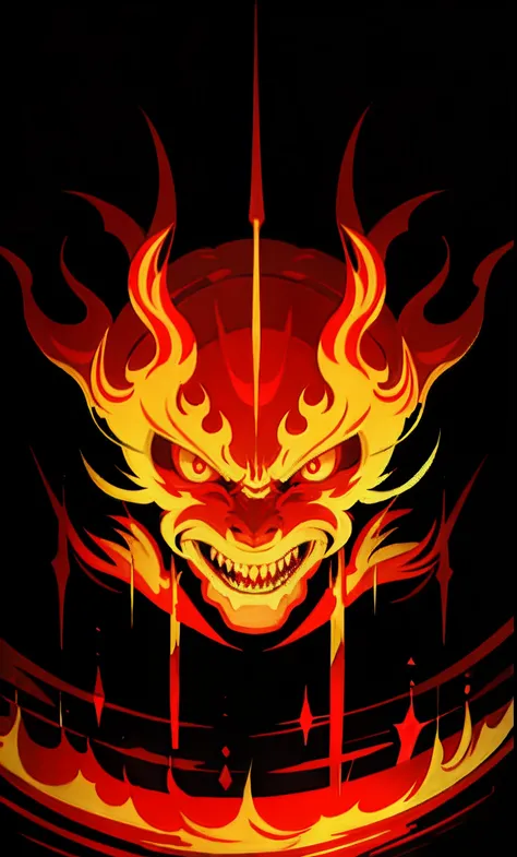 Fire demon, evil, bright