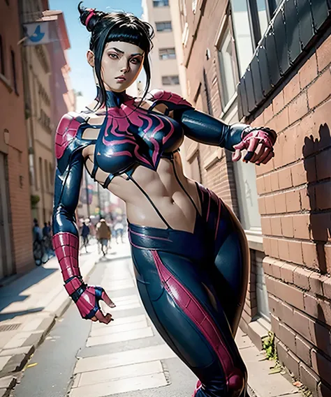 juri street figther com roupa do homem aranha