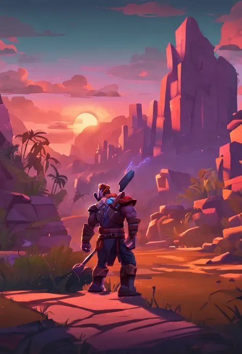 Maldamba from Paladins in a sunset